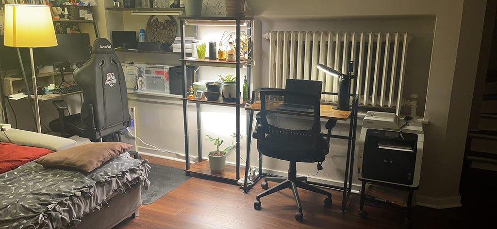 bureau pliable design en acier et bois 80x50 cm moderne, compact et idéal pour le télétravail à la maison