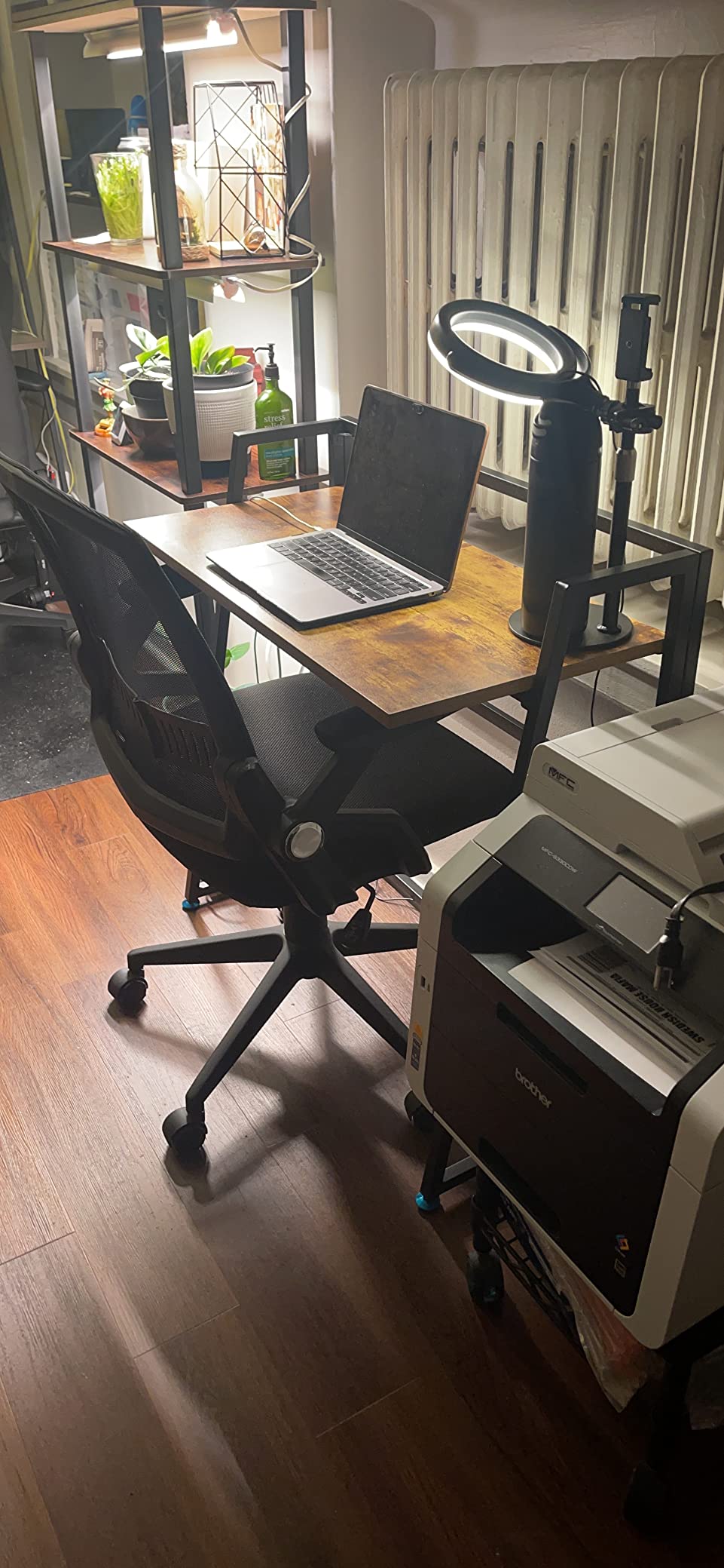 bureau pliable design en acier et bois 80x50 cm moderne, compact et idéal pour le télétravail à la maison