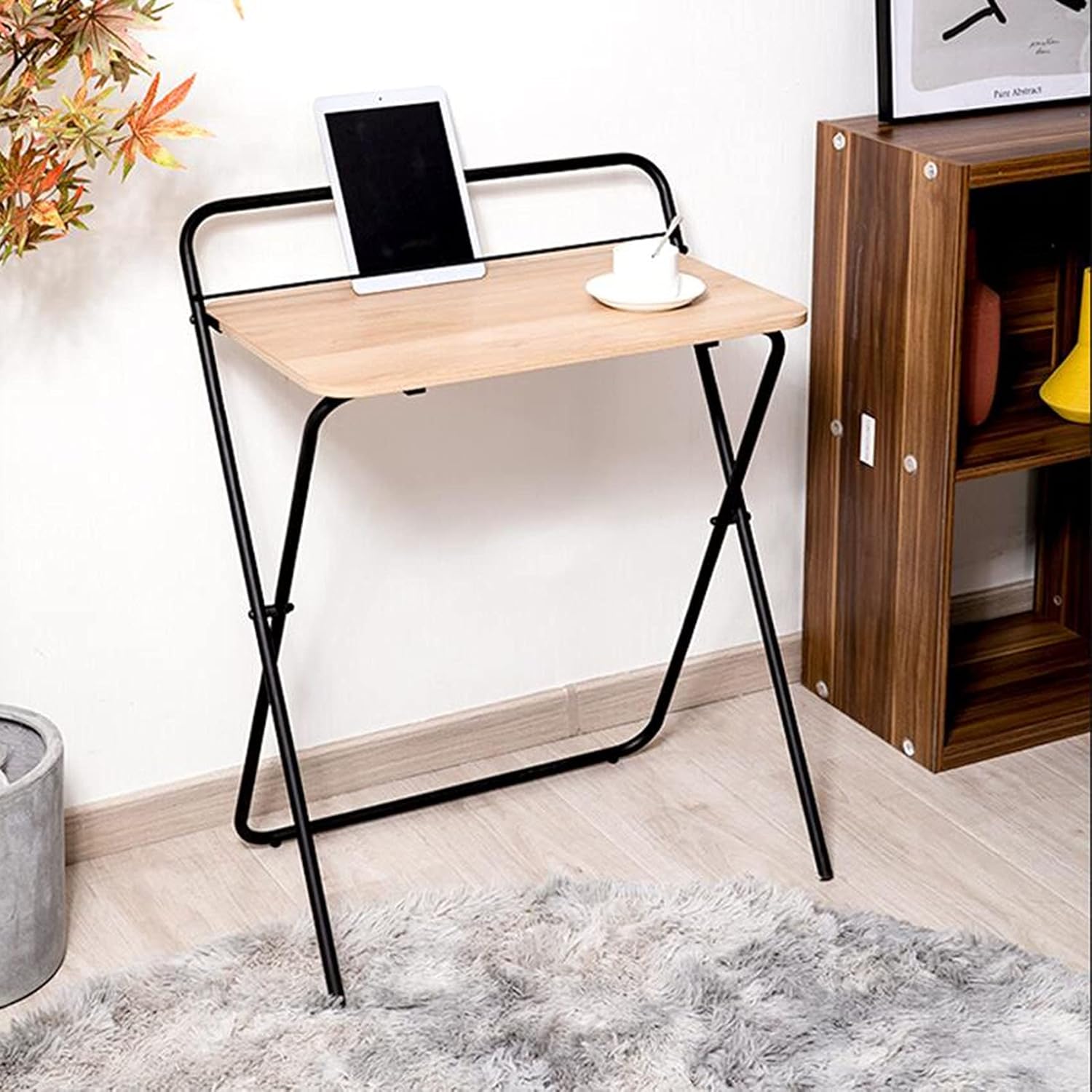 Table pliante en acier et bois 75 x 80 cm – design moderne et robuste Tunisie