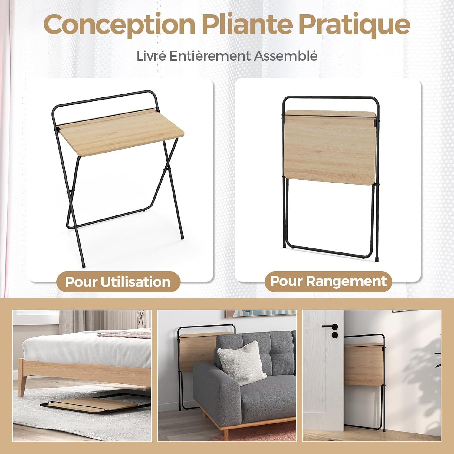 Table pliante élégante et pratique – mobilier maison Tunisie