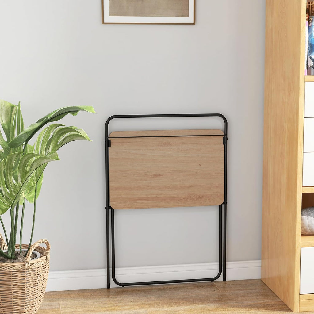  Table pliante gain de place pour maison et bureau – acier et bois