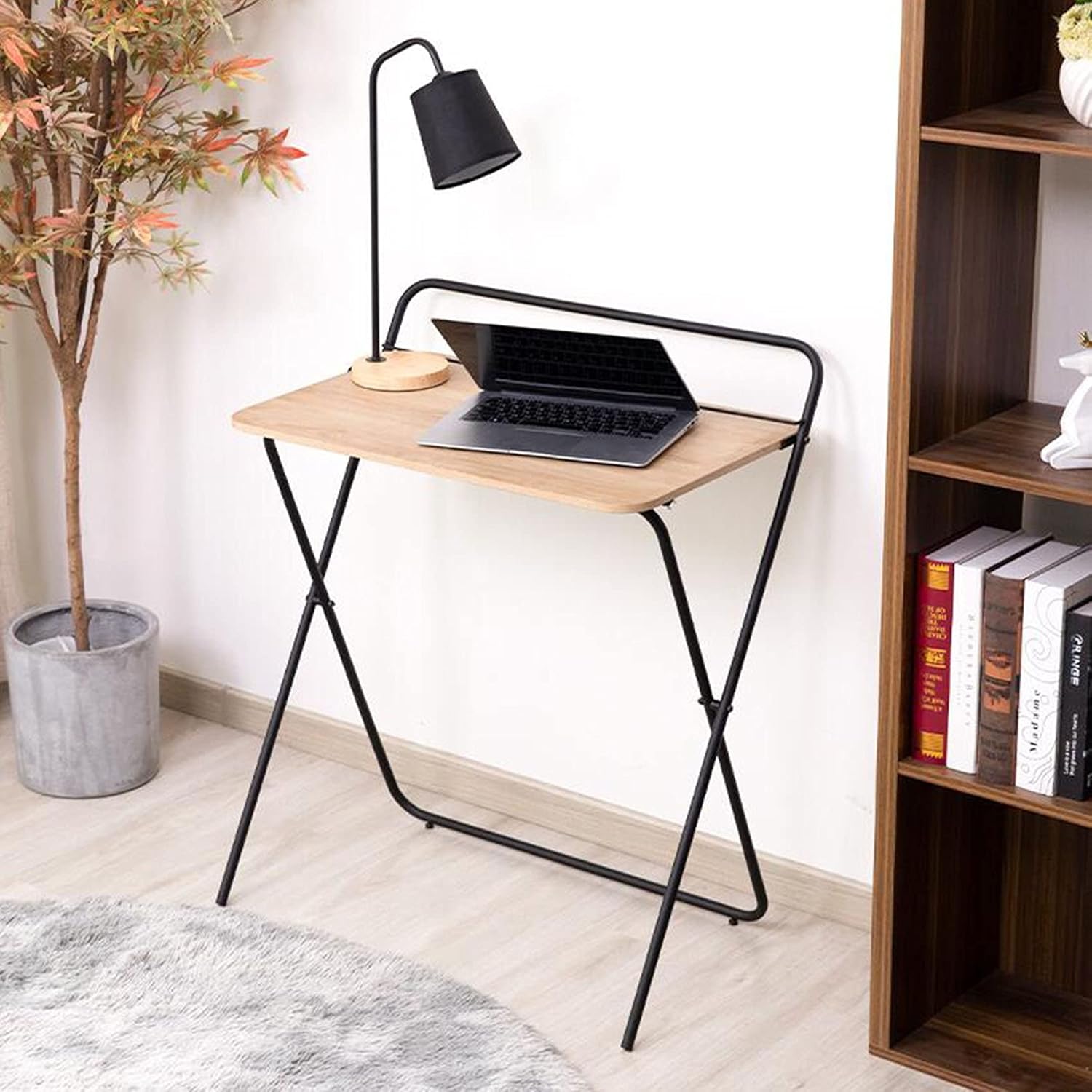 Table pliante en acier et bois 75 x 80 cm – design moderne et robuste Tunisie