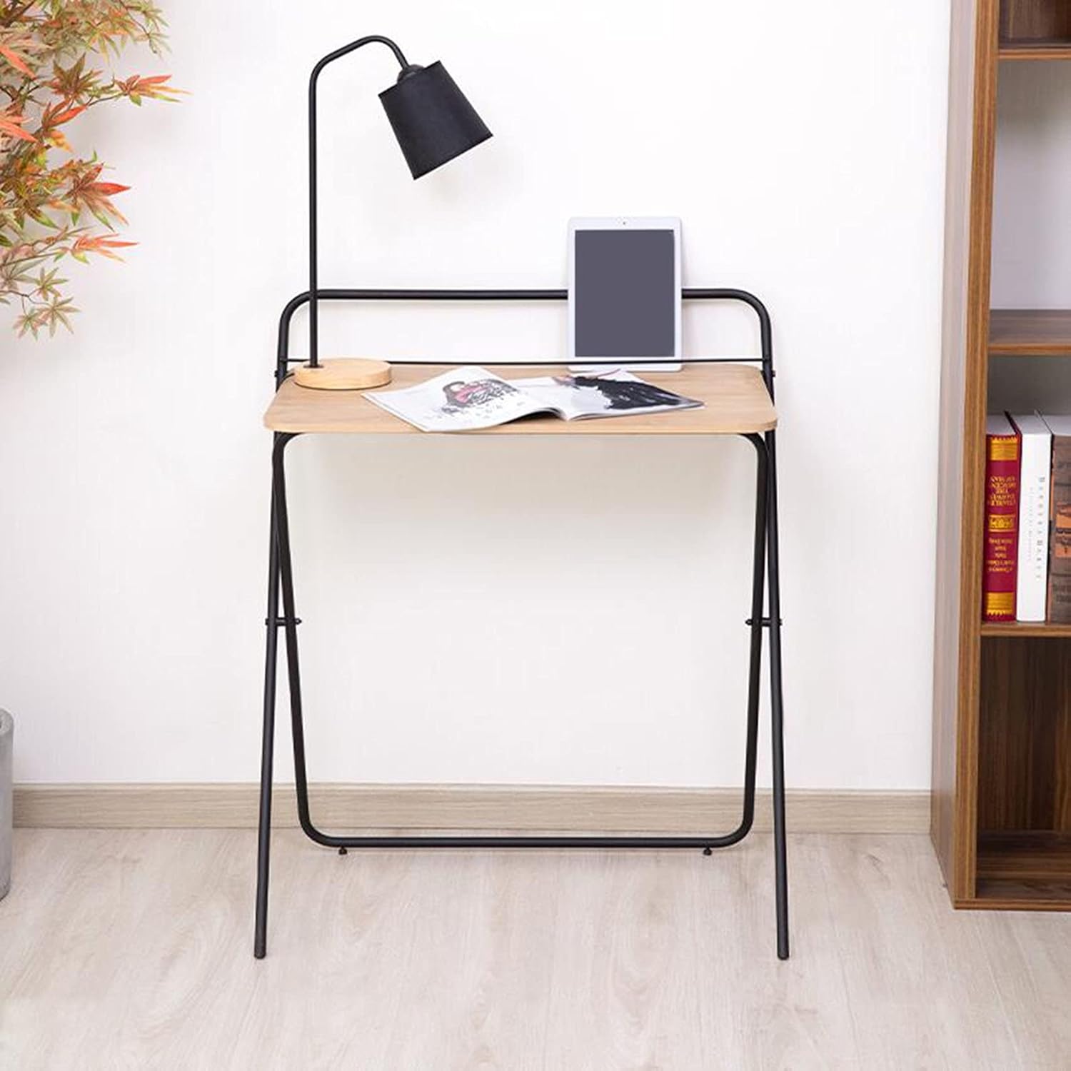 Table pliable intérieure extérieure – structure acier, plateau bois laminé