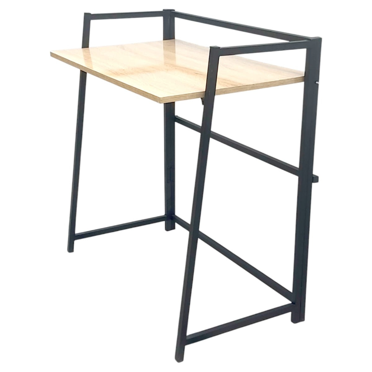 bureau pliant robuste en acier et bois pour petit espace, design élégant et pratique pour bureau maison moderne